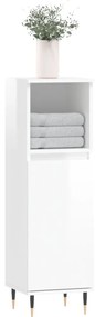 vidaXL Ντουλάπι Μπάνιου Γυαλιστερό Λευκό 30x30x100 εκ. Επεξεργ. Ξύλο