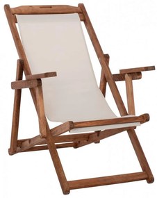 Σεζλόνγκ Λήμνος HM11708.60T Με Μπράτσα 62,5x97x105cm Εμποτισμού Walnut Με Pvc 2x1 Ecru