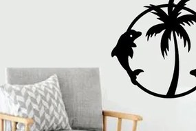 Σετ των 2 Intra απο ξύλο plywood 3mm-4mm πάχος – The Dolphin Summer Laser Beach Scene Δίασταση  20x20 cm INTRAFABR-75697250