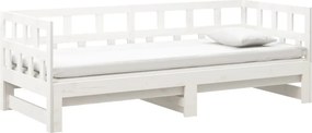 vidaXL Καναπές Κρεβάτι Συρόμενος Λευκός 2x(90x190) εκ. από Μασίφ Πεύκο