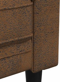 vidaXL Καναπές Διθέσιος Chesterfield Καφέ Υφασμάτινος
