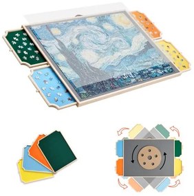 VEVOR 1500 Piece Puzzle Board with Drawer Cover Portable Wooden Jigsaw 86x63cm