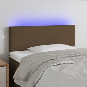 Κεφαλάρι Κρεβατιού LED Σκούρο Καφέ 100x5x78/88 εκ. Υφασμάτινο 3121325
