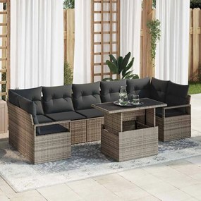 vidaXL Σετ Καναπέ Κήπου με μαξιλάρι 8 pcs Γκρι 100 x 55 x 73 εκ