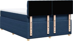 vidaXL Κρεβάτι Boxspring με Στρώμα Μπλε 140x190 εκ. Υφασμάτινο