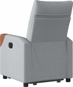 vidaXL Πολυθρόνα Ηλεκ. Ανακλινόμενη Ανύψωση Αν. Γκρι Υφασμάτινη