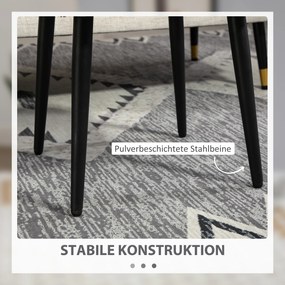 HOMCOM Σκαμπό, υποπόδιο, επενδυμένο κάθισμα, όψη κασμίρ, ατσάλινα πόδια, 42 x 42 x 44 cm, σκούρο γκρι