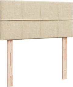 vidaXL Κρεβάτι Boxspring με Στρώμα Κρεμ 90x200 εκ.Υφασμάτινο