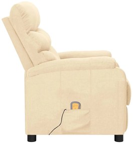 vidaXL Πολυθρόνα Μασάζ Κρεμ Υφασμάτινη