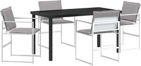 vidaXL Σέτ φαγητού για κήπο 5 pcs Λευκό 140 x 70 x 73 cm