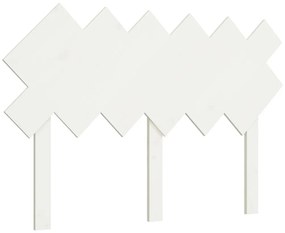 Κεφαλάρι Κρεβατιού Λευκό 122,5x3x80,5 εκ. από Μασίφ Ξύλο Πεύκου - Λευκό