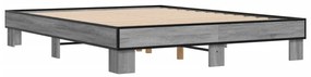 vidaXL Πλαίσιο Κρεβατιού Γκρι Sonoma 150x200 εκ. Επεξ. Ξύλο &amp; Μέταλλο