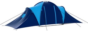 vidaXL Σκηνή Camping 9 Ατόμων Σκούρο Μπλε / Μπλε Υφασμάτινη