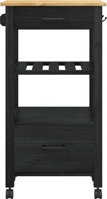 vidaXL Καρότσι Κουζίνας MONZA Μαύρο 48 x 40 x 88,5 εκ.