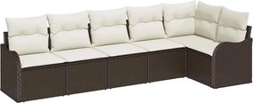 vidaXL Σετ Καναπέ Κήπου 6 pcs Καφέ συνθετικό ρατάν