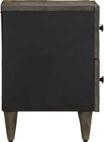 vidaXL κομοδίνο ντουλάπι ανοιχτό γκρι 40x33x46 cm μασίφ ξύλο Mango