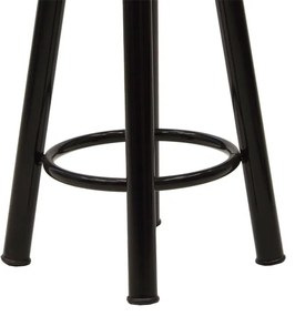 Σκαμπό μπαρ Onyx pakoworld ξύλο δρυς-μέταλλο μαύρο gloss Φ33x77εκ