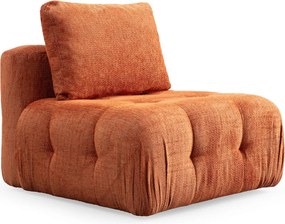Corner Sofa Amaris 3 Seater With Pouffe - Orange Orange