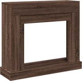vidaXL Πλαίσιο Τζακιού Καφέ Δρυς 100x30x87,5 εκ. από Επεξ. Ξύλο