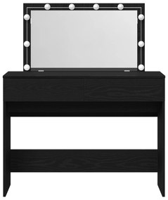 vidaXL Τραπεζάκι Μακιγιάζ με LED Μαύρης Δρυς 100x40x120 εκ