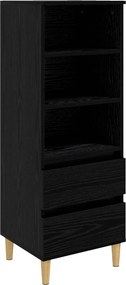vidaXL Highboard Μαύρη Δρυς 40 x 36 x 110 εκ. Επεξεργασμένο Ξύλο