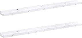 vidaXL Ράφι Τοίχου Επιτοίχιο 2 pcs Λευκό Μάρμαρο 100 x 9 x 3 cm