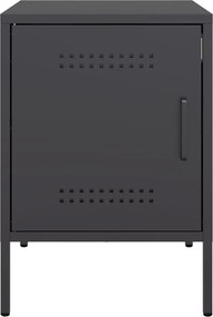 vidaXL Κομοδίνα 2 τεμ. Μαύρα 36x39x50,5 εκ. Χάλυβα