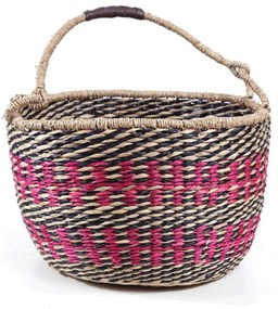 Καλάθι Διακοσμητικό Tide XL 0680071 40x40x22cm Fuchsia-Multi Soulworks Seagrass