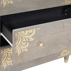 vidaXL Πλαϊνό γραφείο Γκρι και Χρυσό 60 x 33 x 75 cm