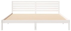 vidaXL Σκελετός Κρεβατιού Λευκό 200 x 210 cm Μασίφ ξύλο πεύκου