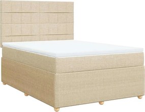 vidaXL Κρεβάτι Boxspring με Στρώμα Κρεμ 160x200 εκ. Υφασμάτινο