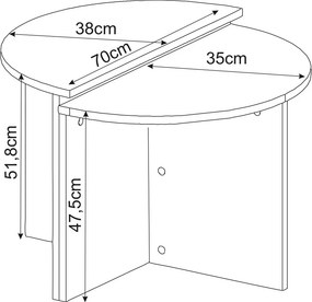 Τραπεζάκι Σαλονιού Τραβερτίνη CRETRO 70x38x51.8