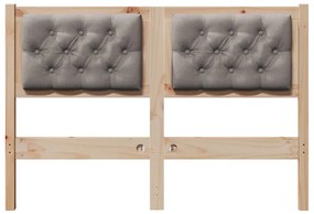 vidaXL Κεφαλάρι Άλλο Καφέ και ταμπά 135 cm Μασίφ ξύλο πεύκου