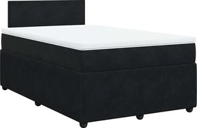 vidaXL Κρεβάτι Boxspring με Στρώμα Μαύρο 120 x 200 εκ. Βελούδινο