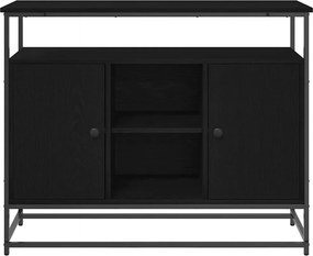 vidaXL Πλαϊνό γραφείο Μαύρη Οξυά 100 x 35 x 80 εκ. Επεξεργασμένο ξύλο