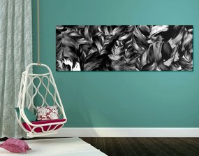 Εικόνα με ρετρό πινελιές λουλουδιών σε ασπρόμαυρο - 135x45