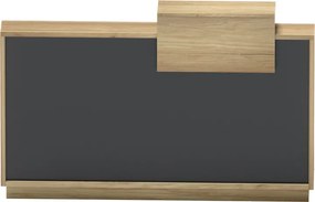 Γραφείο reception Lotus pakoworld σε φυσική-ανθρακί απόχρωση 160x60x105εκ