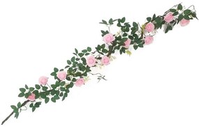 Τεχνητή Γιρλάντα Τριαντάφυλλο Garden 1881-7 240cm Pink Supergreens Ύφασμα,Πλαστικό