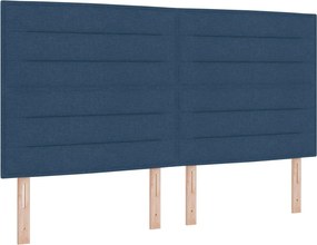 vidaXL LED Κρεβάτι αποθήκευσης με στρώμα Μπλε 180 x 200 cm Ύφασμα