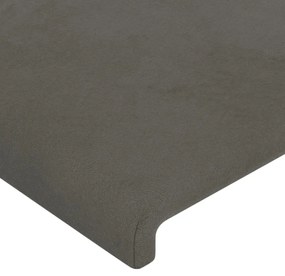 Κεφαλάρι με Πτερύγια Σκούρο Γκρι 163x16x78/88 εκ. Βελούδινο 3118543