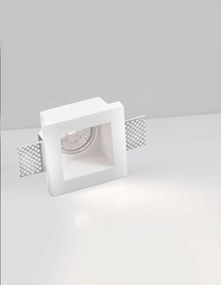 Γύψινο Σποτ Χωνευτό Cosimo Trimless GU10 Κοπή 8,5x8,5cm Τετράγωνο Λευκό