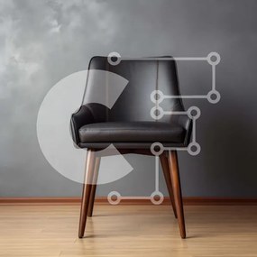 Intra Συλλεκτικό Ξύλινο Παζλ Plywood  4mm - Μοντέρνα μαύρη δερμάτινη καρέκλα σε γκρι τοίχο Σε Ξύλινο Κουτί - Διαστάσεις Puzzle: 10x10 cm – 25 κομμάτια