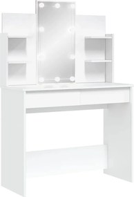 vidaXL Μπουντουάρ με LED Φώτα Λευκό 96x40x142 εκ.