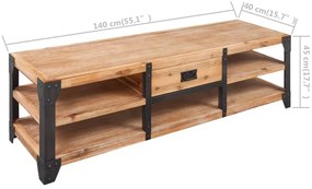 vidaXL Έπιπλο Τηλεόρασης 140 x 40 x 45 εκ. από Μασίφ Ξύλο Ακακίας