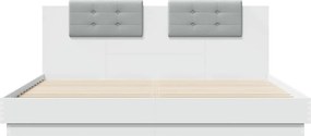 vidaXL Πλαίσιο Κρεβατιού με Κεφαλάρι και LED Λευκό 160 x 200 εκ.