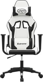 vidaXL Καρέκλα Gaming Λευκό/Μαύρο από Συνθετικό Δέρμα