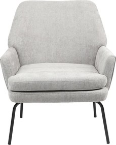 Πολυθρόνα Kieran pakoworld ύφασμα γκρι- πόδι μαύρο 77x69x82.5εκ