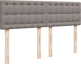 vidaXL Κρεβάτι Boxspring με Στρώμα Taupe 140x190 εκ. Υφασμάτινο