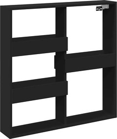 vidaXL Ντουλάπι Τοίχου Μαύρο 80x15x80 εκ. από Επεξεργασμένο Ξύλο