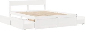 vidaXL Σκελετός Κρεβ. Χωρίς Στρώμα Λευκό 160x200 εκ Μασίφ Πεύκο